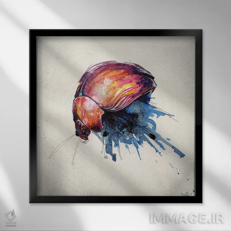 تابلو آب سوسک III اثر آرت برادران اسوارتز (استودیوی هنری) - نمای قابدار مشکی