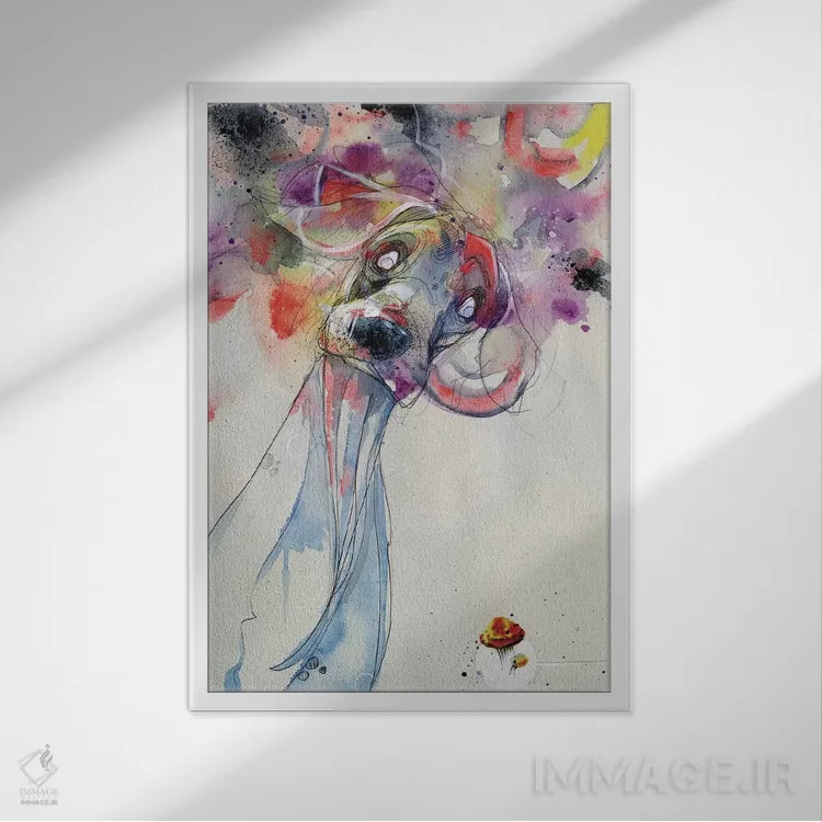تابلو رنگ خارج از خطوطت اثر آرت برادران اسوارتز (استودیوی هنری) - نمای قابدار سفید