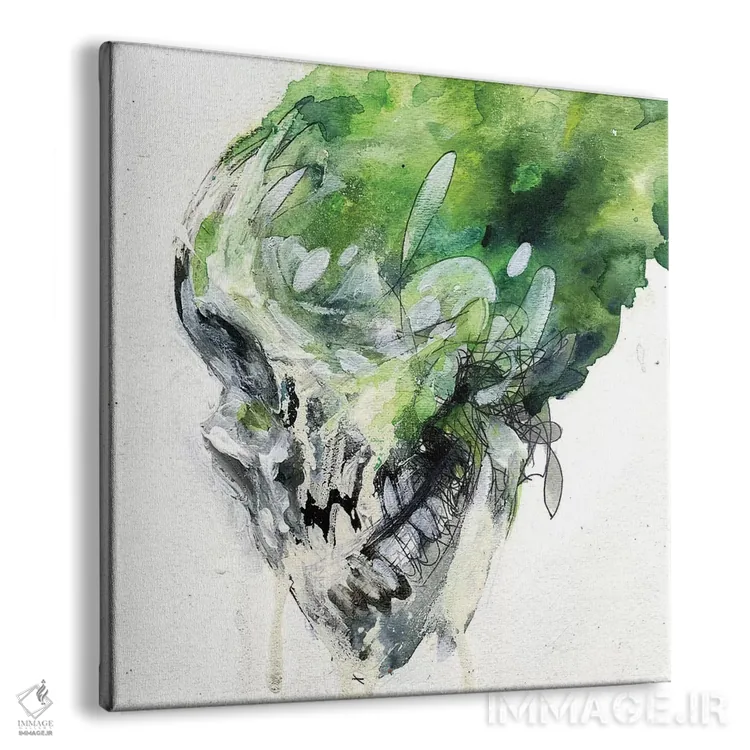 تابلو جمجمهٔ سبز اثر آرت برادران اسوارتز (استودیوی هنری) - نمای پرسپکتیو محصول