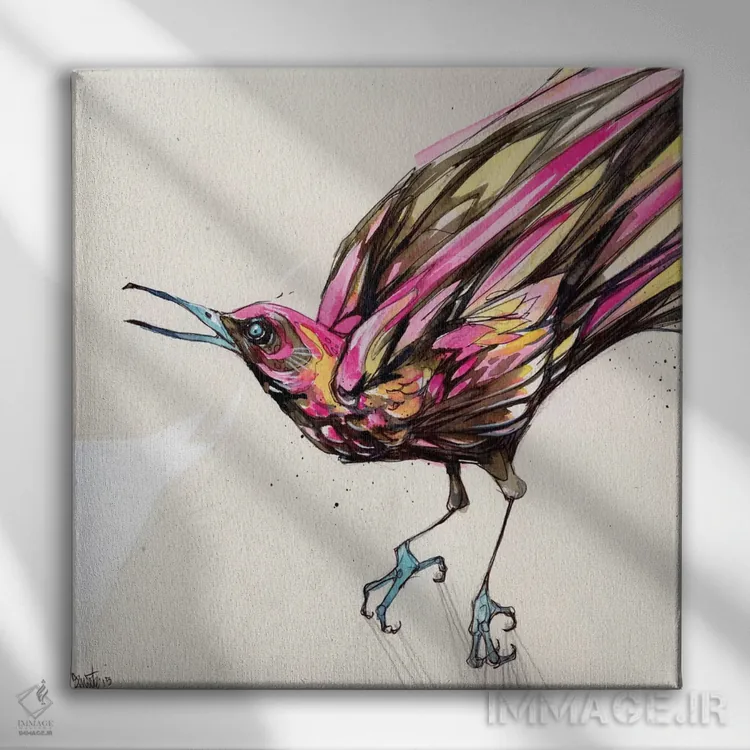 تابلو گراکل II (پرنده) اثر آرت برادران اسوارتز (استودیوی هنری) - نمای روبهرو روی دیوار