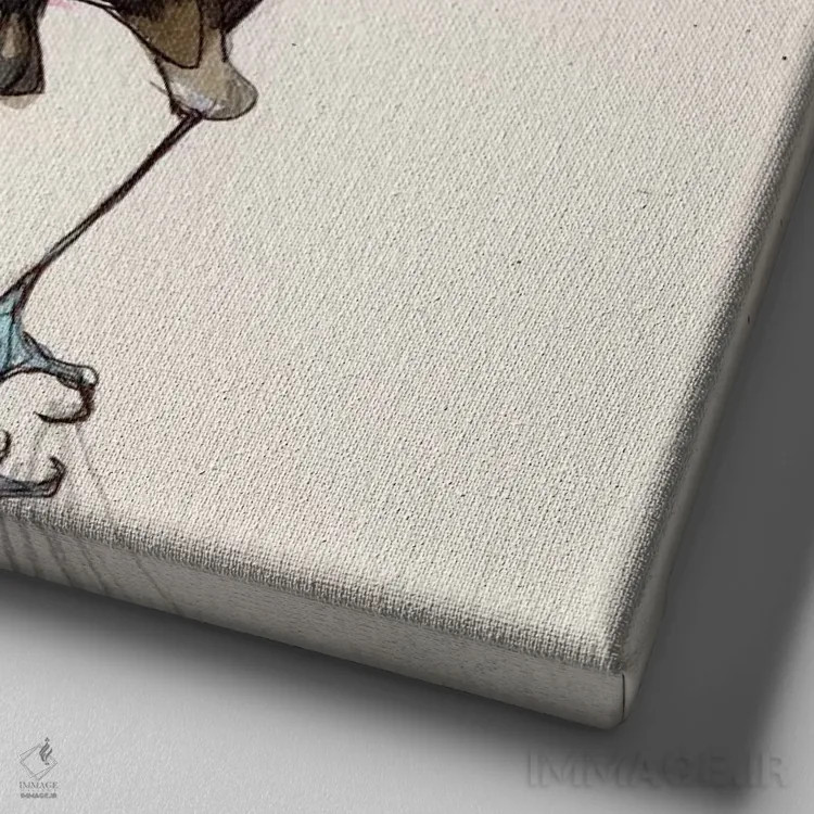 تابلو گراکل II (پرنده) اثر آرت برادران اسوارتز (استودیوی هنری) - نمای نزدیک بافت بوم