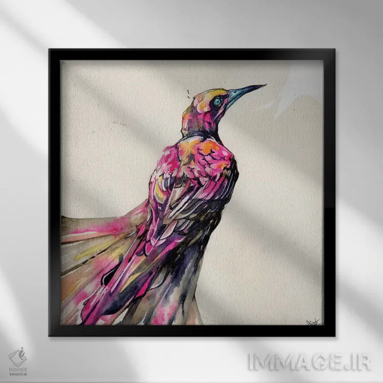 تابلو گراکل I (پرنده) اثر آرت برادران اسوارتز (استودیوی هنری) - نمای قابدار مشکی