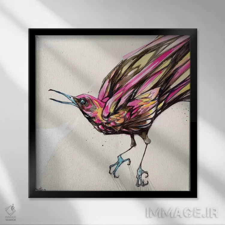 تابلو گراکل II (پرنده) اثر آرت برادران اسوارتز (استودیوی هنری) - نمای قابدار مشکی