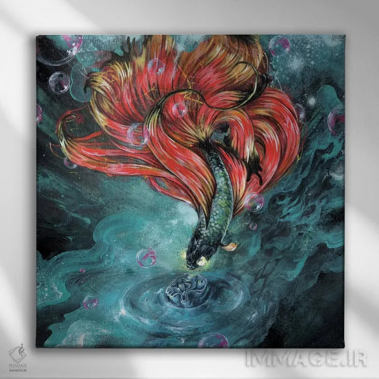 تابلو تهاجم ارگانیک اثر آرت برادران اسوارتز (استودیوی هنری) - نمای روبهرو روی دیوار