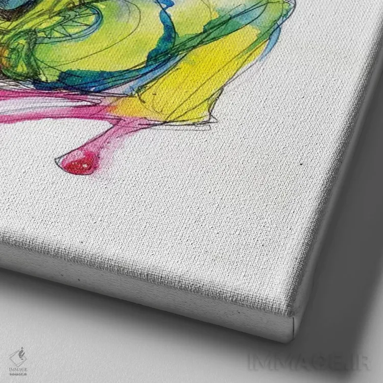 تابلو قورباغهٔ مهمانی اثر آرت برادران اسوارتز (استودیوی هنری) - نمای نزدیک بافت بوم