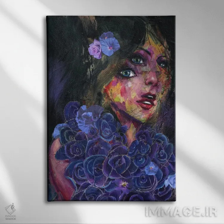 تابلو بلوبل (گل) اثر آرت برادران اسوارتز (استودیوی هنری) - نمای روبهرو روی دیوار
