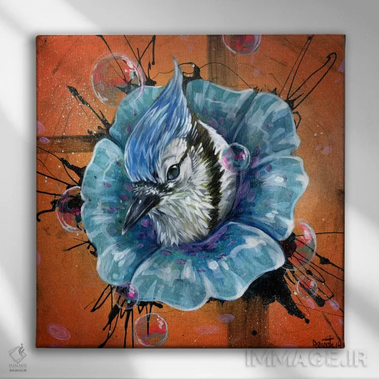 تابلو رویای آبی اثر آرت برادران اسوارتز (استودیوی هنری) - نمای روبهرو روی دیوار