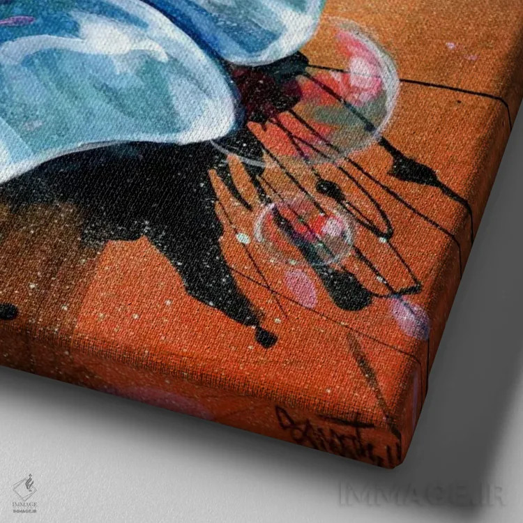 تابلو رویای آبی اثر آرت برادران اسوارتز (استودیوی هنری) - نمای نزدیک بافت بوم