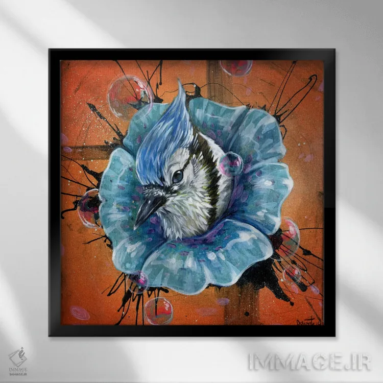 تابلو رویای آبی اثر آرت برادران اسوارتز (استودیوی هنری) - نمای قابدار مشکی