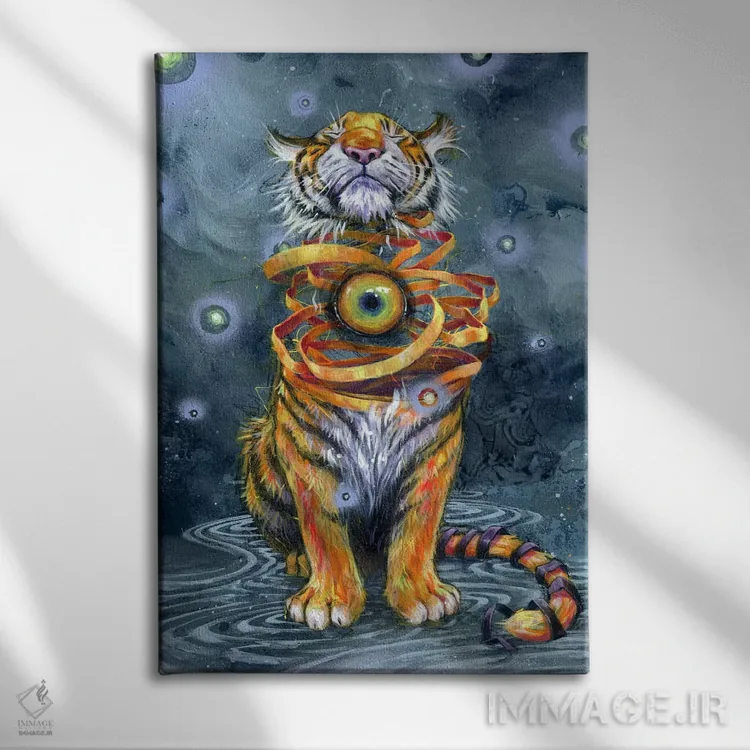 تابلو چشمهای کاملاً بسته اثر آرت برادران اسوارتز (استودیوی هنری) - نمای روبهرو روی دیوار