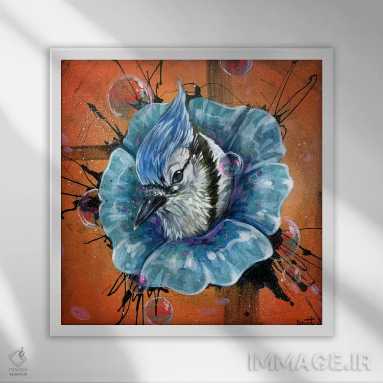 تابلو رویای آبی اثر آرت برادران اسوارتز (استودیوی هنری) - نمای قابدار سفید