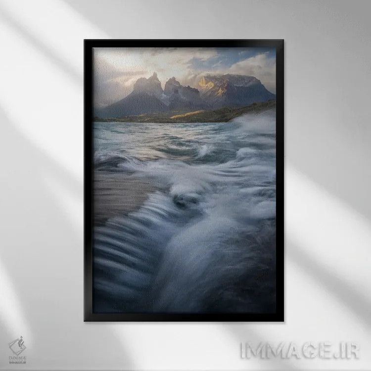 تابلو دریاچه پئوه اثر استیو برکلی - نمای قابدار مشکی