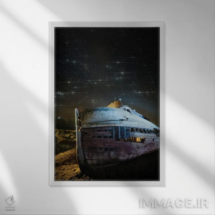 تابلو کشتیشکسته پوینت ریِز اثر استیو برکلی - نمای قابدار سفید