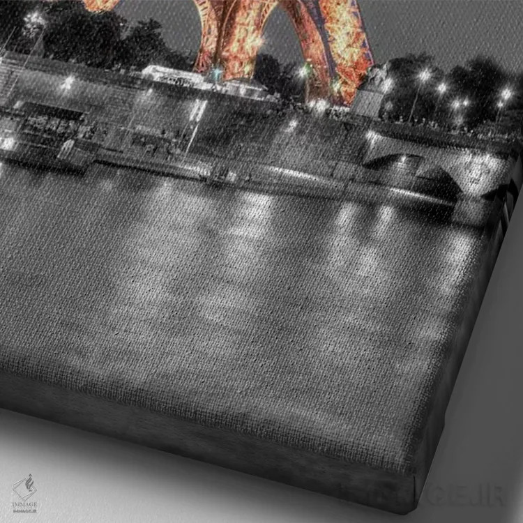 تابلو شب بر رود سن اثر آلن بلاوشتاین - نمای نزدیک بافت بوم