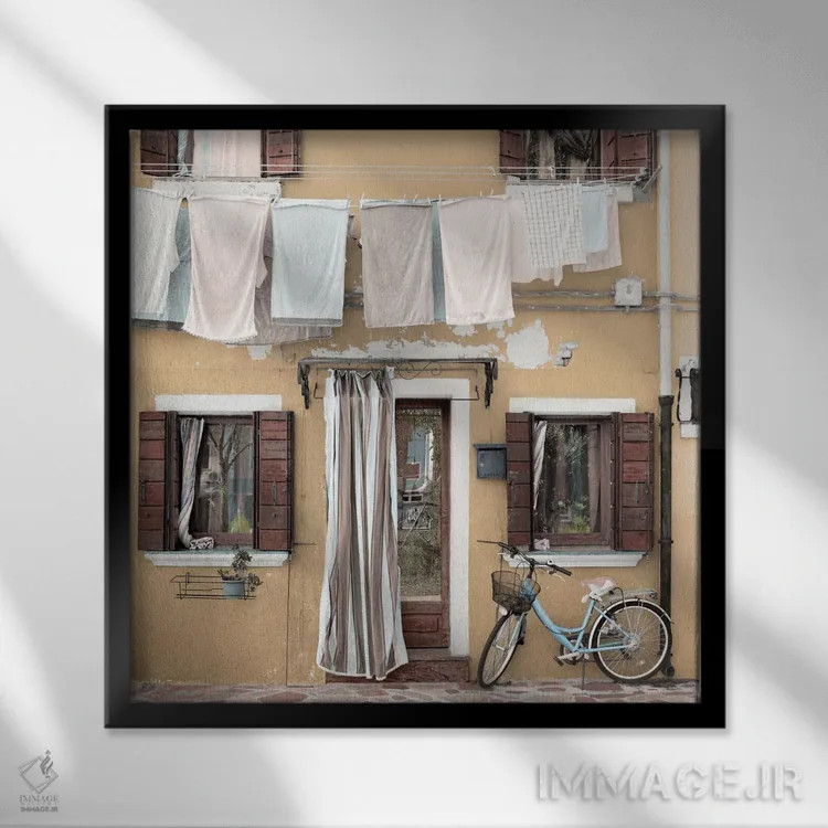 تابلو دوچرخه ونیزی I اثر آلن بلاوشتاین - نمای قابدار مشکی