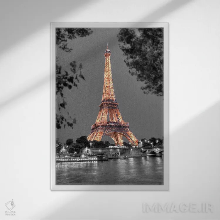 تابلو شب بر رود سن اثر آلن بلاوشتاین - نمای قابدار سفید