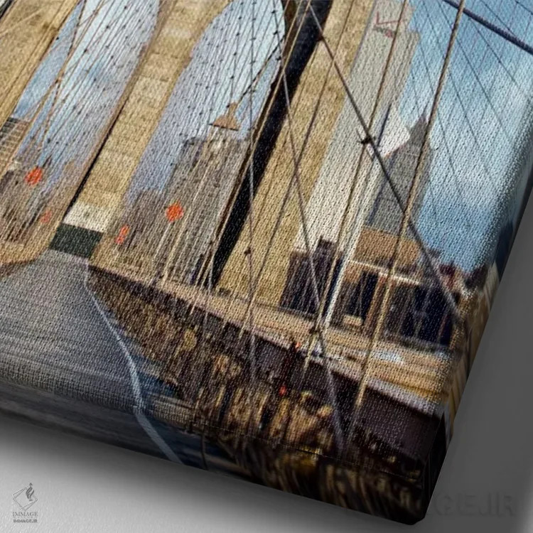 تابلو پیادهروی پل بروکلین I اثر آلن بلاوشتاین - نمای نزدیک بافت بوم