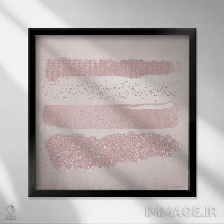 تابلو اکلیل صورتی II اثر بلوبرد بارن (استودیوی هنری) - نمای قابدار مشکی