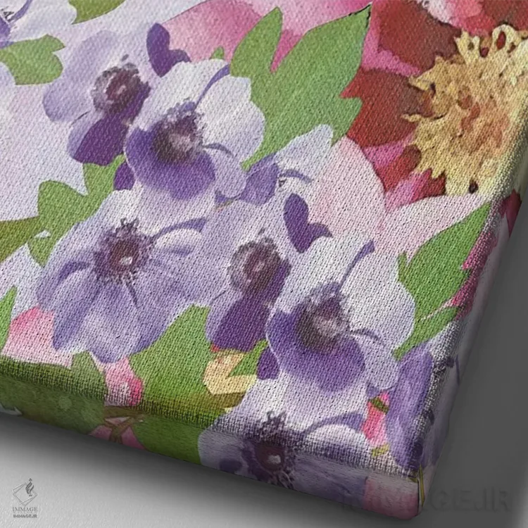 تابلو شادی از درون شکوفا میشود اثر بلوبرد بارن (استودیوی هنری) - نمای نزدیک بافت بوم