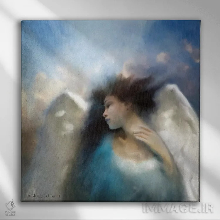 تابلو خیالپردازی یک فرشته اثر بلوبرد بارن (استودیوی هنری) - نمای روبهرو روی دیوار
