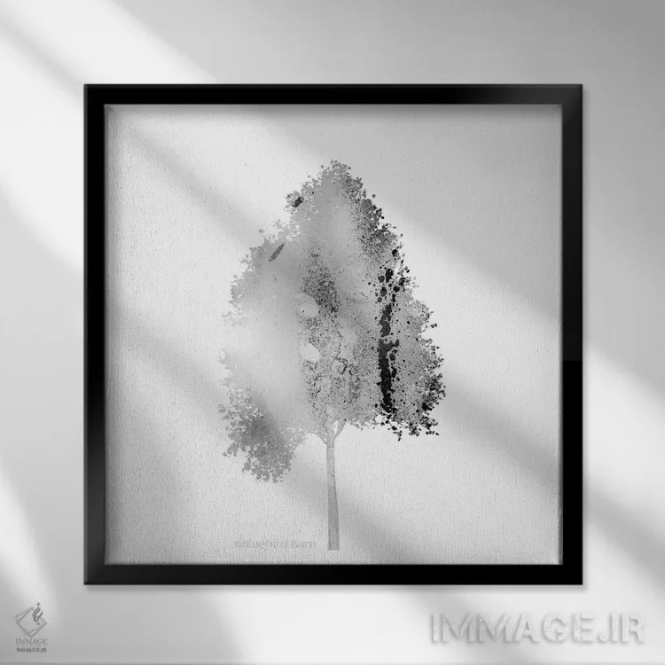 تابلو درخت افرا کوهستانی مدرن اثر بلوبرد بارن (استودیوی هنری) - نمای قابدار مشکی