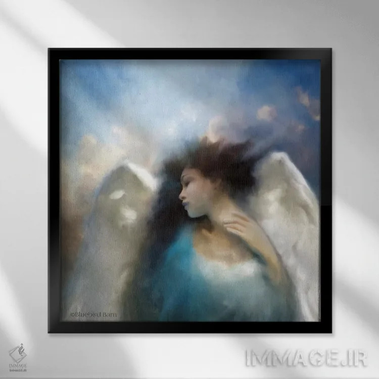 تابلو خیالپردازی یک فرشته اثر بلوبرد بارن (استودیوی هنری) - نمای قابدار مشکی