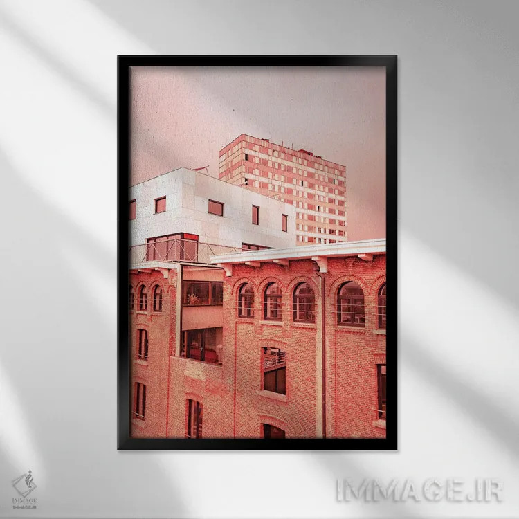 تابلو پازل شهری اثر بلی - نمای قابدار مشکی