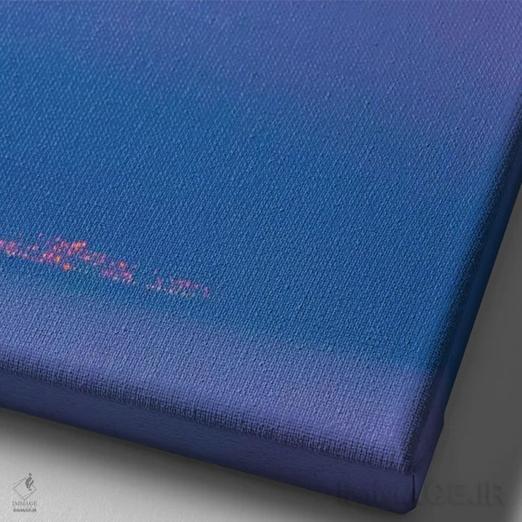 تابلو کوهها هنگام غروب اثر بلی - نمای نزدیک بافت بوم