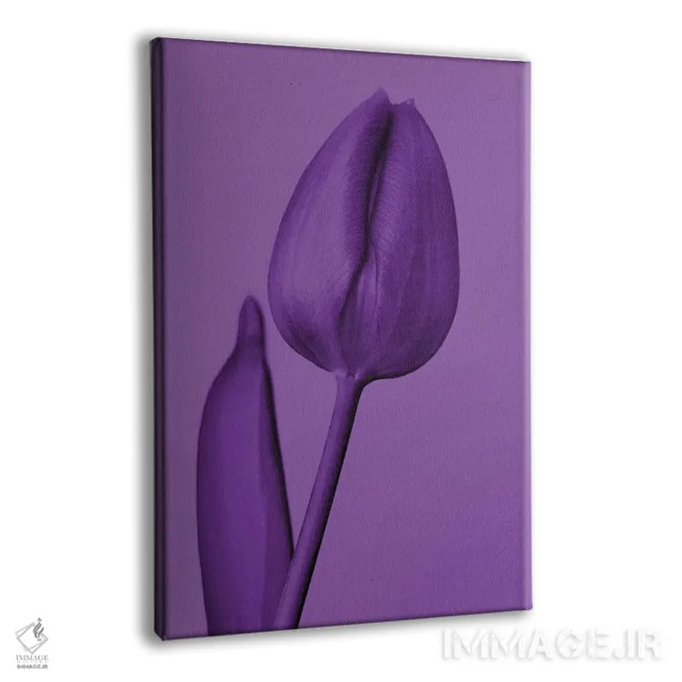 تابلو یک لاله به رنگ بنفش اثر بلی - نمای پرسپکتیو محصول