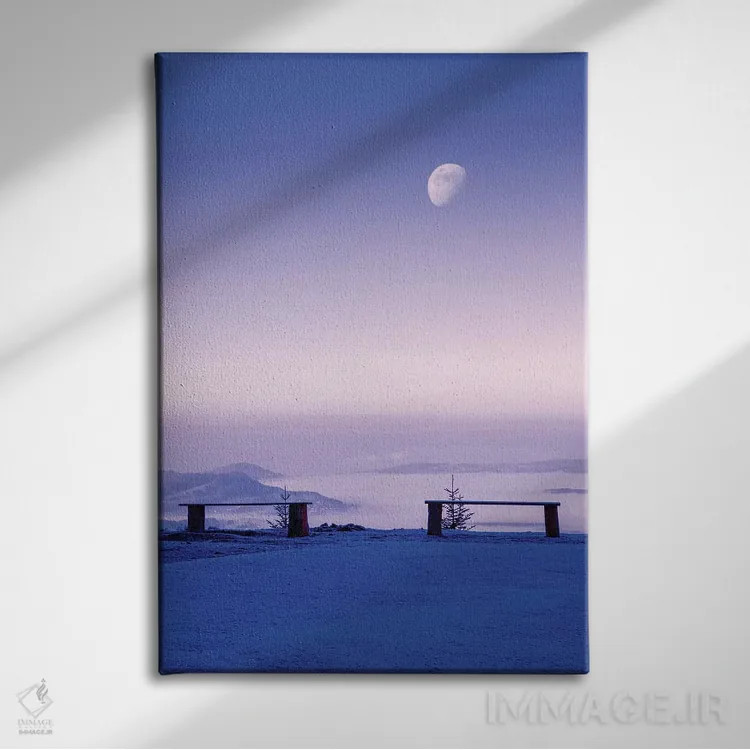 تابلو بالای ابرها زیر ماه اثر بلی - نمای روبهرو روی دیوار