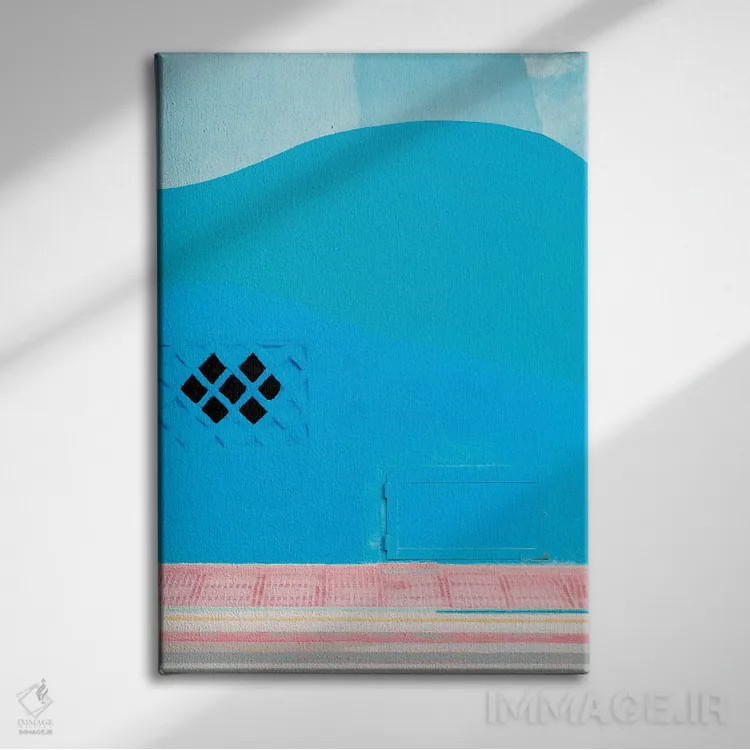 تابلو تابستان رنگارنگ انتزاعی اثر بلی - نمای روبهرو روی دیوار