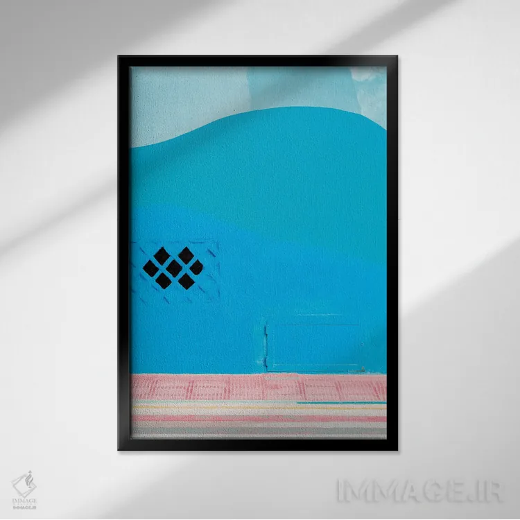 تابلو تابستان رنگارنگ انتزاعی اثر بلی - نمای قابدار مشکی