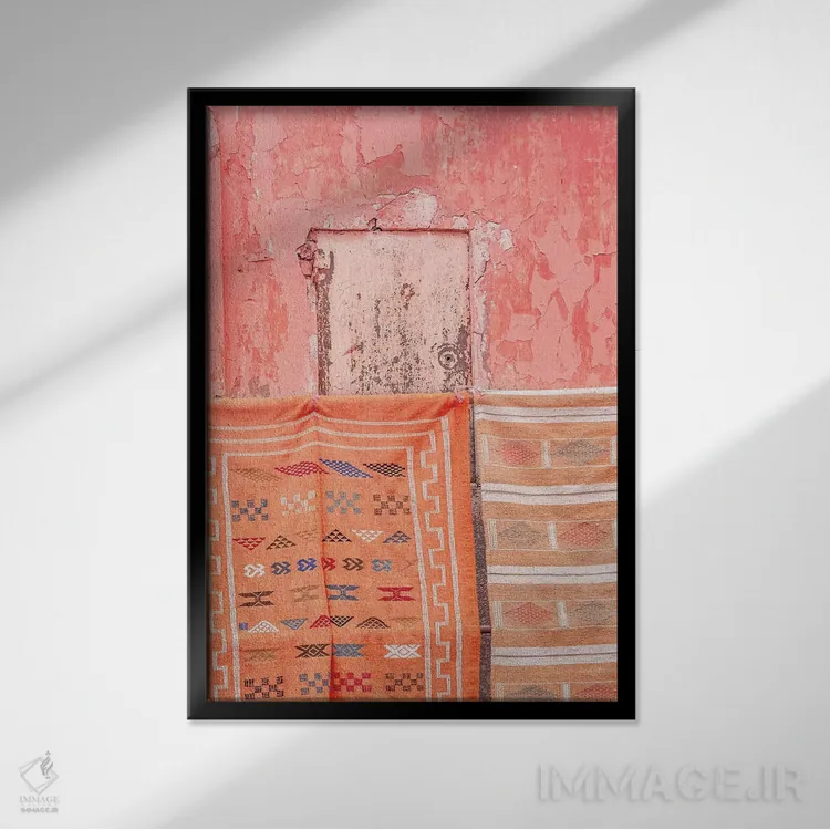 تابلو بازارهای مراکش (شهر) اثر بلی - نمای قابدار مشکی