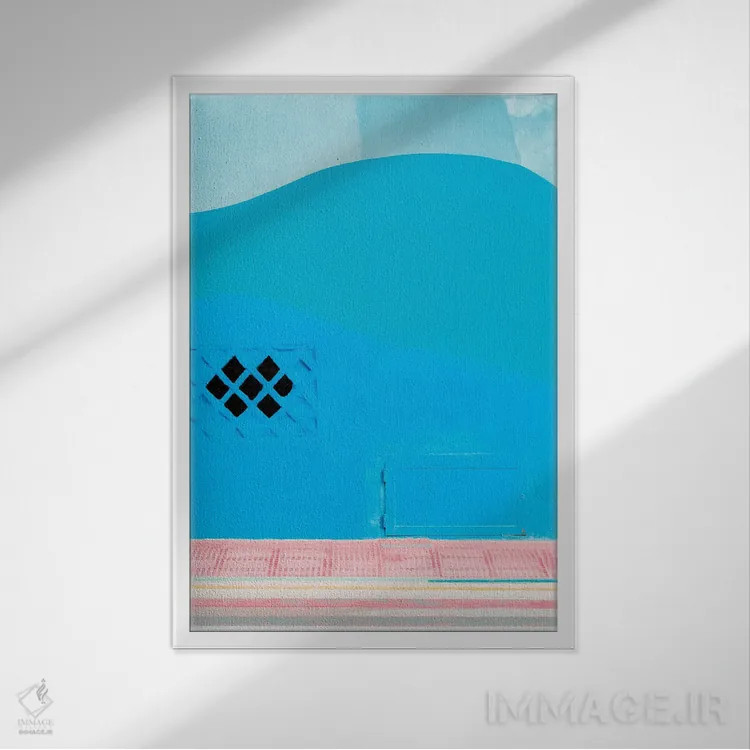 تابلو تابستان رنگارنگ انتزاعی اثر بلی - نمای قابدار سفید