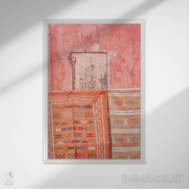 تابلو بازارهای مراکش (شهر) اثر بلی - نمای قابدار سفید