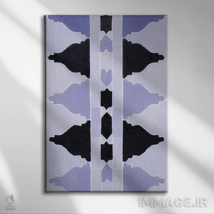 تابلو کاشیکاری آبی شیک با طرح مراکشی اثر بلی - نمای روبهرو روی دیوار