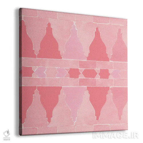 تابلو زلیج مراکشی با نقش انتزاعی دیوار قرمز اثر بلی - نمای پرسپکتیو محصول