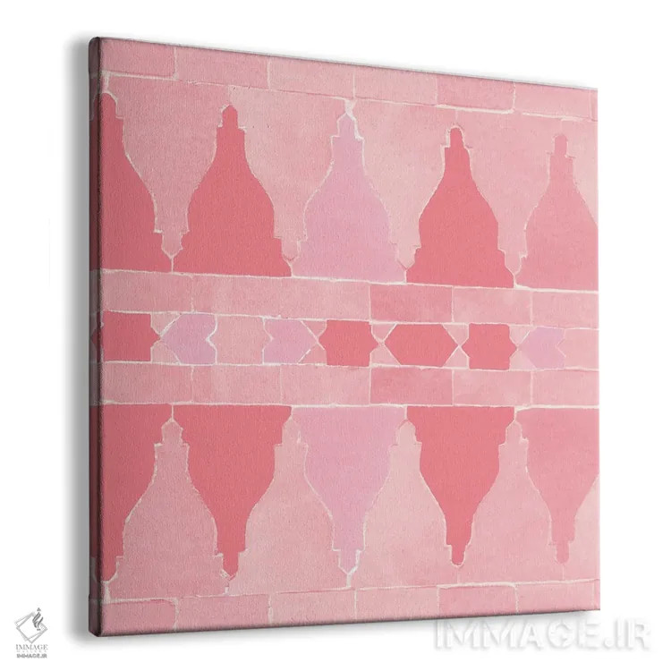 تابلو زلیج مراکشی با نقش انتزاعی دیوار قرمز اثر بلی - نمای پرسپکتیو محصول