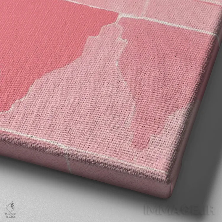 تابلو زلیج مراکشی با نقش انتزاعی دیوار قرمز اثر بلی - نمای نزدیک بافت بوم