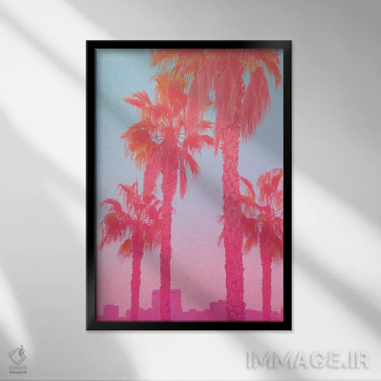 تابلو چشمانداز گرمسیری اثر بلی - نمای قابدار مشکی