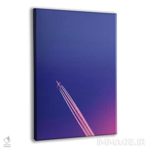 تابلو آسمان آبی تیره و هواپیما اثر بلی - نمای پرسپکتیو محصول