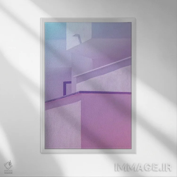 تابلو معماری هندسی انتزاعی I اثر بلی - نمای قابدار سفید