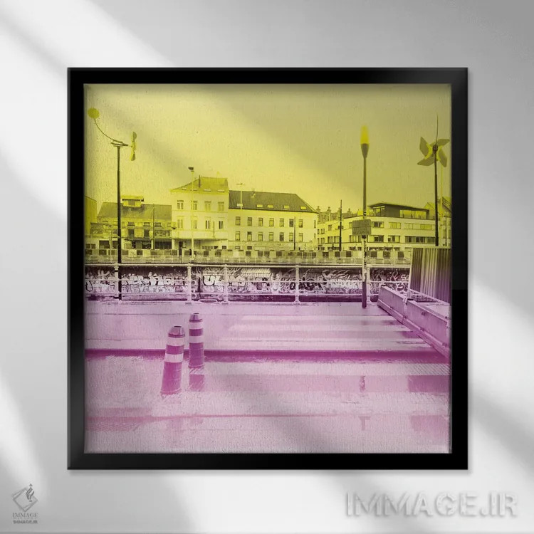 تابلو منطقه کانال بروکسل (شهر) اثر بلی - نمای قابدار مشکی