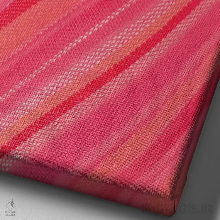 تابلو طرح موج نواری انتزاعی اثر بلی - نمای نزدیک بافت بوم