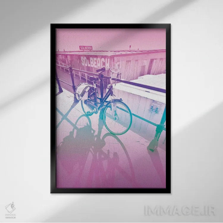 تابلو بیا دوچرخهسواری کنیم اثر بلی - نمای قابدار مشکی