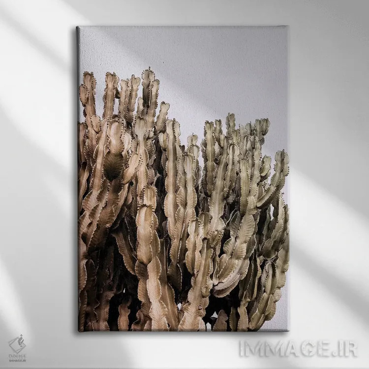 تابلو کاکتوس فلزی اثر بلی - نمای روبهرو روی دیوار