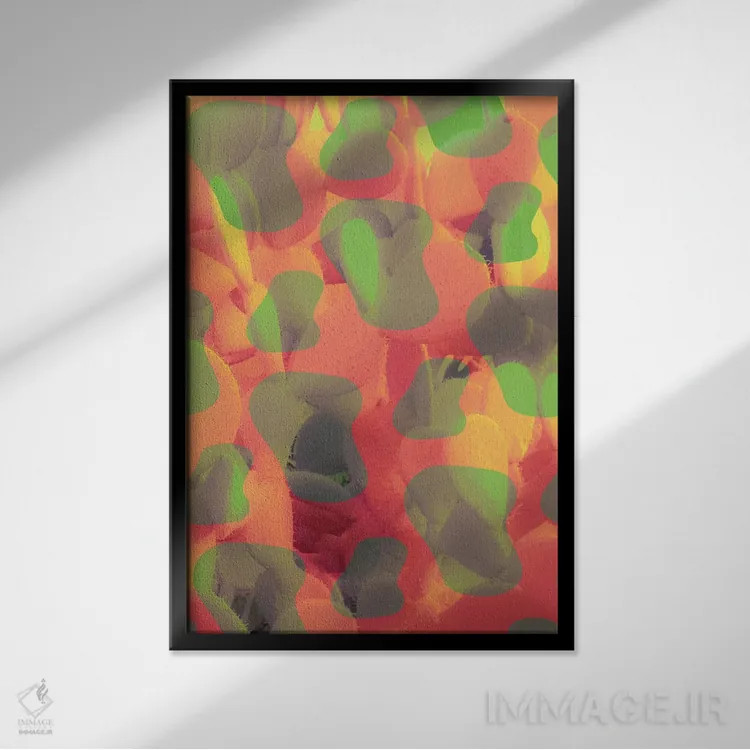 تابلو کاکتوس پلنگی اثر بلی - نمای قابدار مشکی