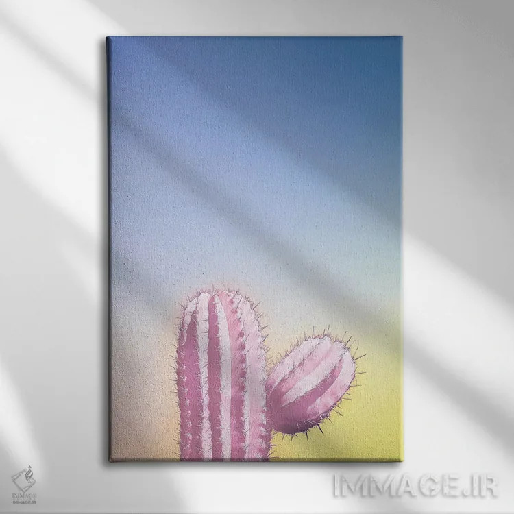 تابلو کاکتوس صورتی من اثر بلی - نمای روبهرو روی دیوار