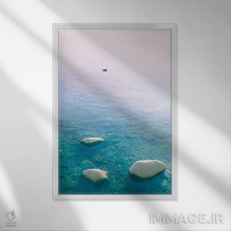 تابلو جزیرههای من رویاهای من اثر بلی - نمای قابدار سفید