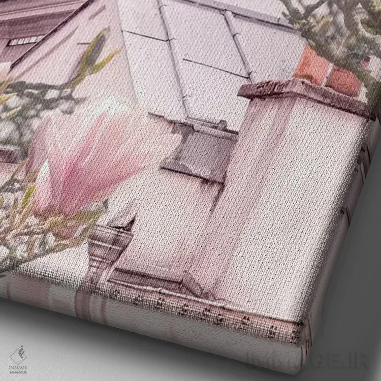 تابلو پاریس با برج ایفل و مگنولیاهایش (فرانسه) اثر بلی - نمای نزدیک بافت بوم